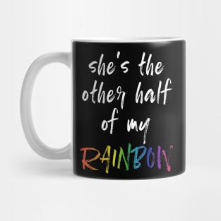 Lesbian Pride Shes The Other Half Rainbow Matching Couples Mug